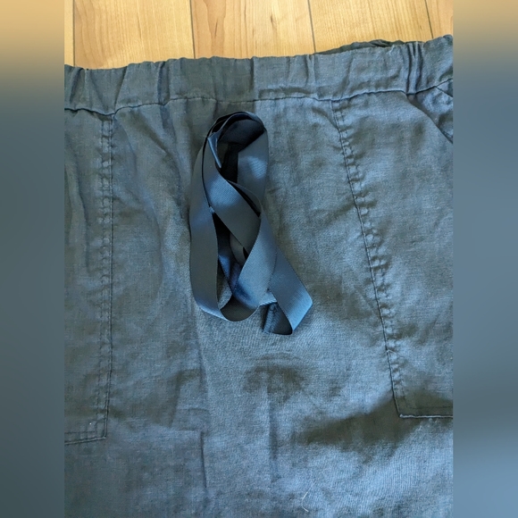 Vintage 100% Linen Made in Italy Navy Blue Skirt Size XL also fits xxl - Picture 5 of 6